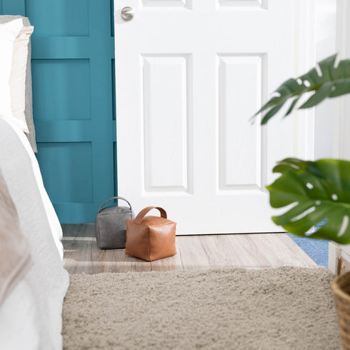 Weighted Cube Door Stopper Tan