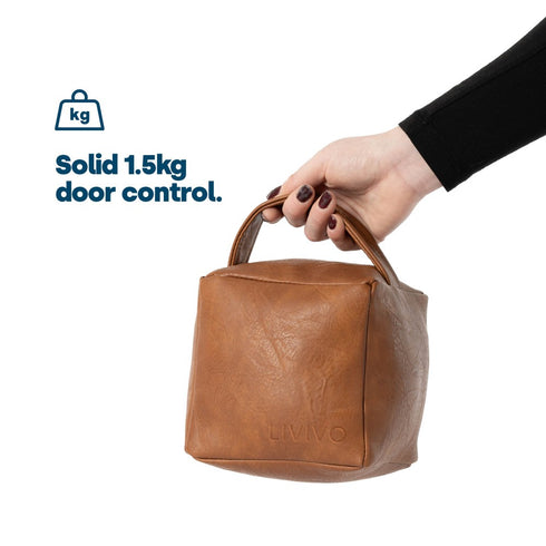 Weighted Cube Door Stopper Tan
