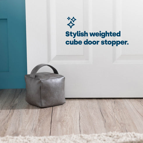 Weighted Cube Door Stopper Grey