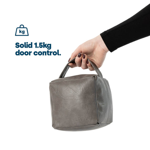 Weighted Cube Door Stopper Grey