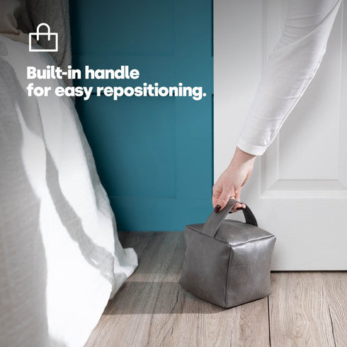 Weighted Cube Door Stopper Grey