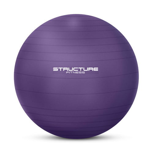Anti-Burst Yoga and Exercise Gym Ball with Hand Pump - Purple