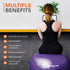Anti-Burst Yoga and Exercise Gym Ball with Hand Pump - Purple