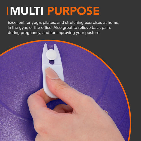 Anti-Burst Yoga and Exercise Gym Ball with Hand Pump - Purple