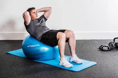 Anti-Burst Yoga and Exercise Gym Ball with Hand Pump - Blue