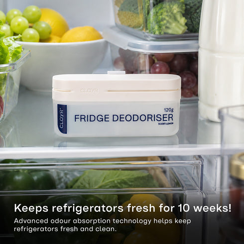 Clayr Fridge Deodoriser 120g Natural Gel 2 Pack - Off White with Clip Hook
