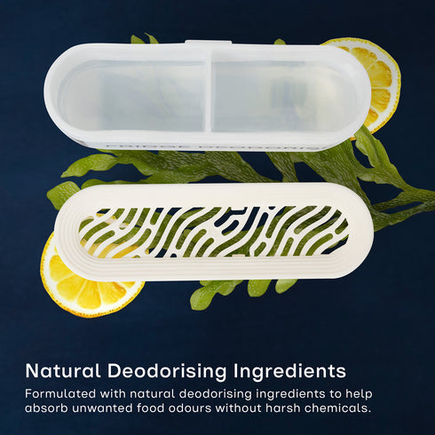 Clayr Fridge Deodoriser 120g Natural Gel 2 Pack - Off White with Clip Hook