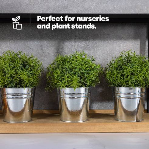 Flower Pots Set of 12 - Galvanised Iron