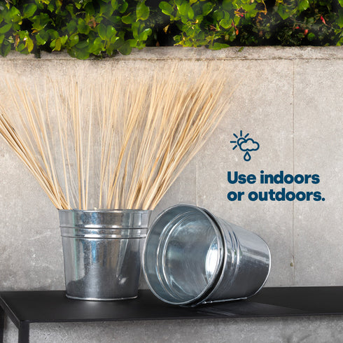 Flower Pots Set of 12 - Galvanised Iron