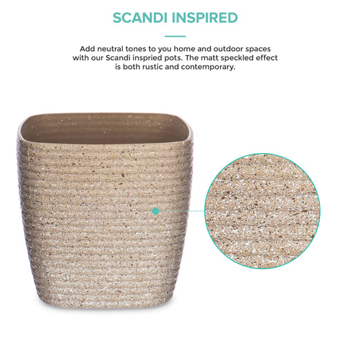 12cm Plant Pots Set of 3 - Sandstone Beige