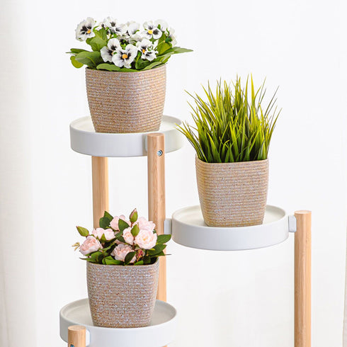 12cm Plant Pots Set of 3 - Sandstone Beige