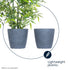 Plastic Plant Pot with Wave Design 18cm Grey