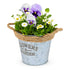 Round Zinc Plant Pot 16cm with Hessian Handle