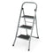 LIVIVO 3 Step Folding Ladder Steel Frame with Handrail, Anti-Slip Steps & 150kg Capacity