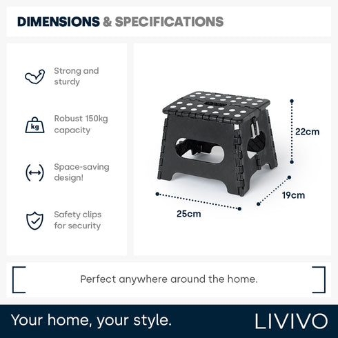 11" Folding Step Stool - Black