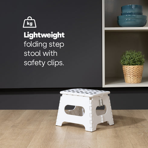 11" Folding Step Stool - White