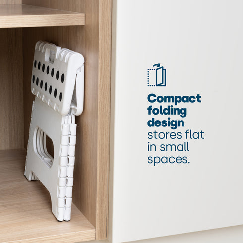 11" Folding Step Stool - White