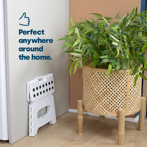 11" Folding Step Stool - White