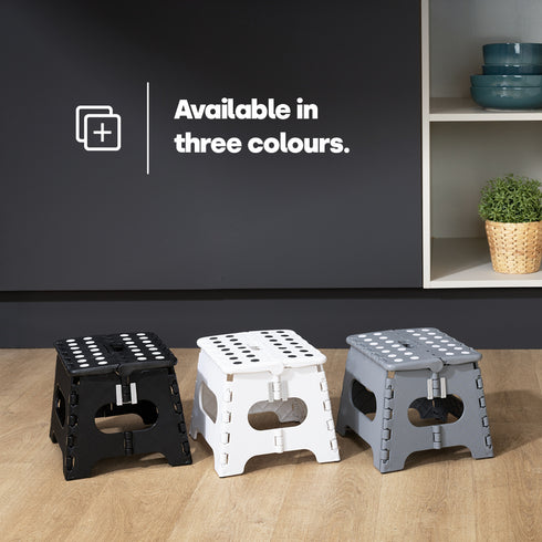 11" Folding Step Stool - White