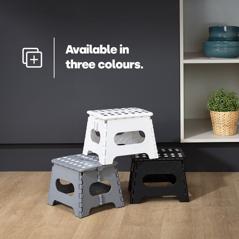 11" Folding Step Stool - Grey