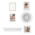 Photo Frame Set with Clock & Shelf - 6 Piece