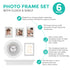 Photo Frame Set with Clock & Shelf - 6 Piece