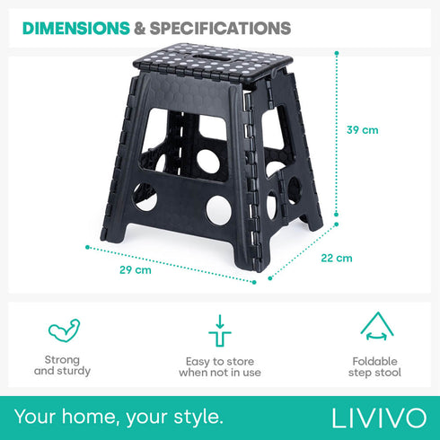 Foldable Step Stool - Black