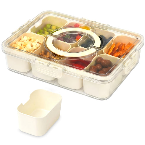 LIVIVO Snack Storage Box - 8 Removable Trays Snap Locks Silicon Seal