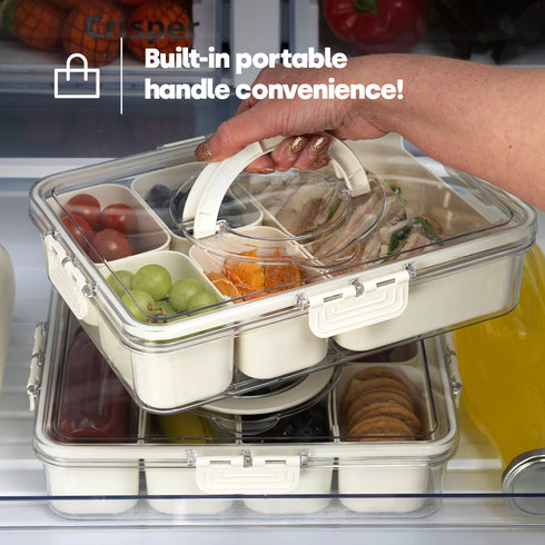 LIVIVO Snack Storage Box - 8 Removable Trays Snap Locks Silicon Seal