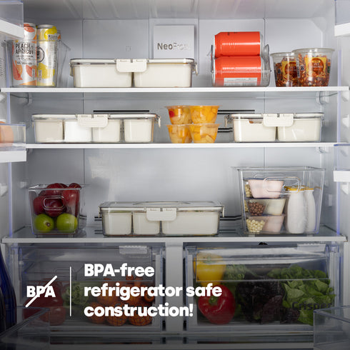 LIVIVO Snack Storage Box - 4 Removable Trays Snap Locks Silicon Seal