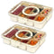 LIVIVO Snack Storage Box - 6 Removable Trays Snap Locks Silicon Seal 2 Pack