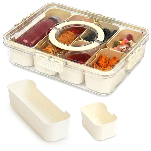 LIVIVO Snack Storage Box - 6 Removable Trays Snap Locks Silicon Seal