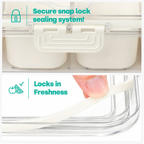 LIVIVO Snack Storage Box - 6 Removable Trays Snap Locks Silicon Seal