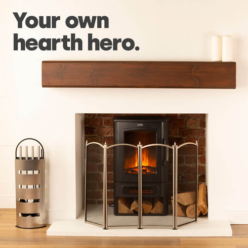 4-Panel Nickel Coated Fireguard