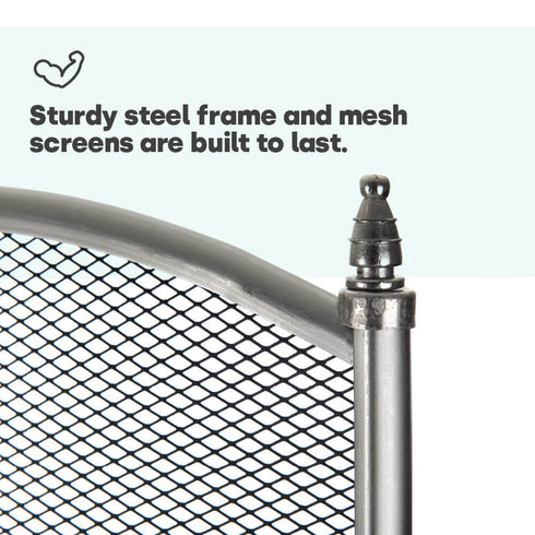 4-Panel Nickel Coated Fireguard