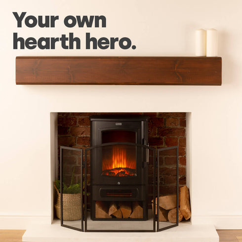 3-Panel Fireguard - Black