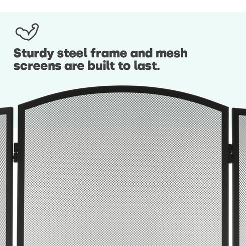 3-Panel Fireguard - Black