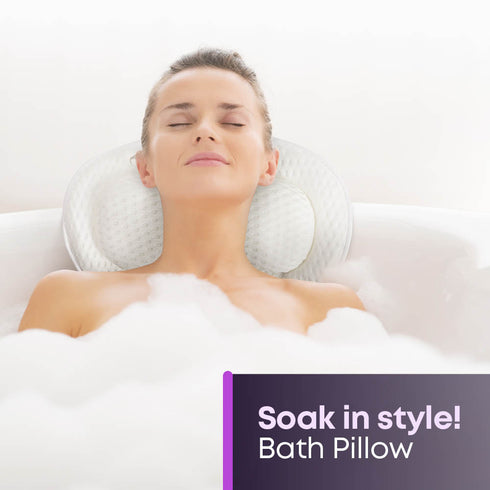 3D Mesh Bath Cushion for Head & Neck - White