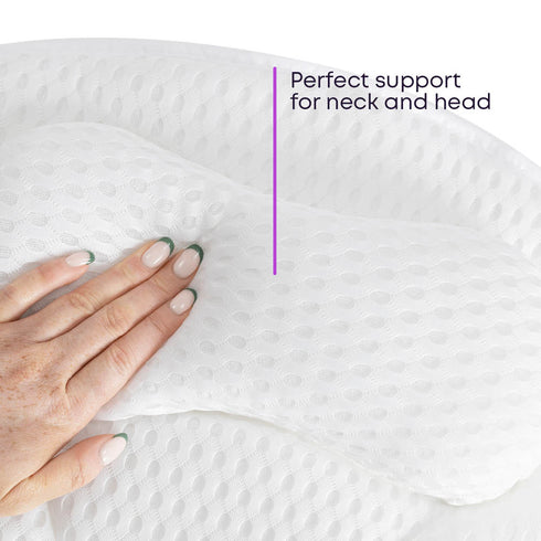 3D Mesh Bath Cushion for Head & Neck - White