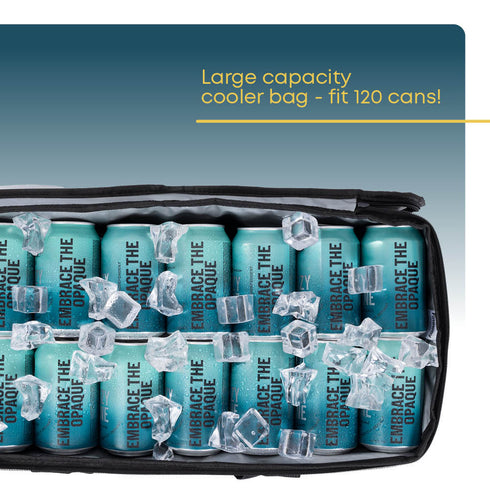 60L Insulated Cooler Bag with Strap - Grey