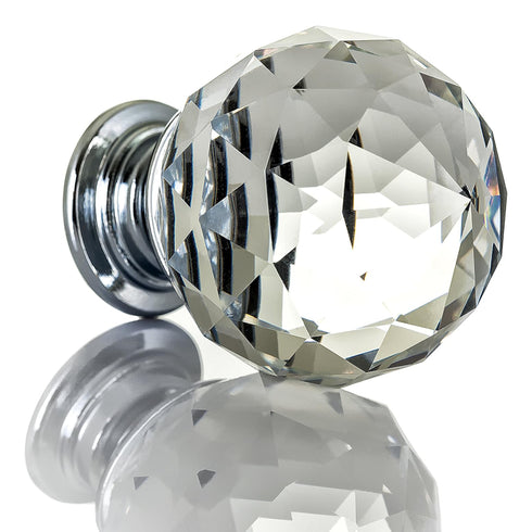 Crystal Drawer Handles for Cabinets & Wardrobes - 10 Packs