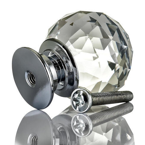 Crystal Drawer Handles for Cabinets & Wardrobes - 10 Packs