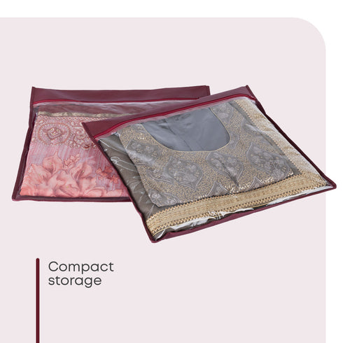 Saree Storage Bags 20 Pack – Clear Zip Organisers Red
