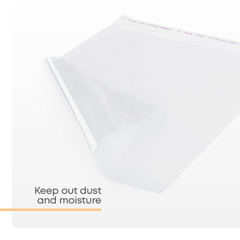 100 Pack Self Seal Cellophane Bags A4 - Clear