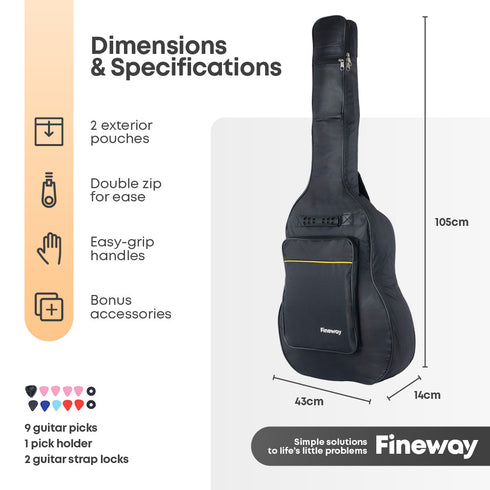 42" Acoustic Guitar Bag – Black