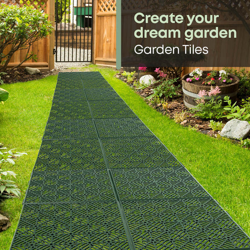 Interlocking Garden Tiles 9 Pack Green