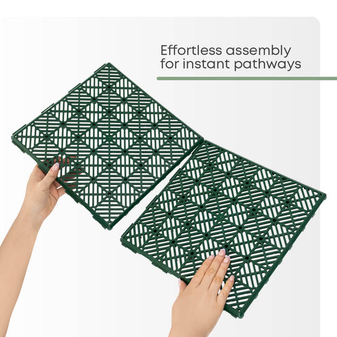 Interlocking Garden Tiles 9 Pack Green