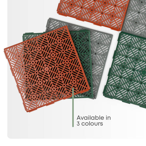 Interlocking Garden Tiles 9 Pack Green