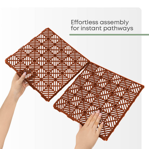 Interlocking Garden Tiles 9 Pack Terracotta