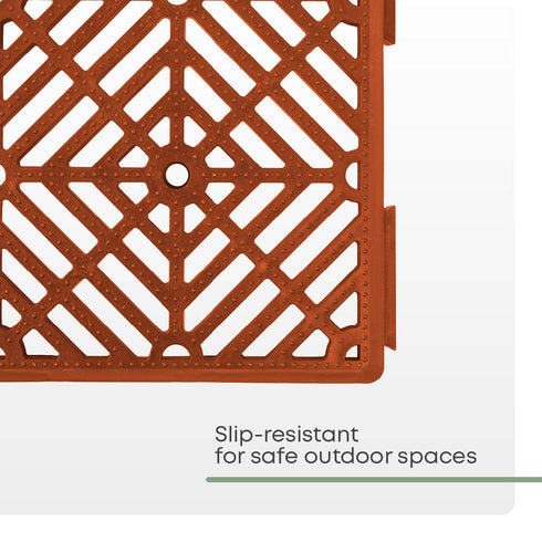 Interlocking Garden Tiles 9 Pack Terracotta